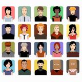 ภาพเวกเตอร์ -  ผู้คนที่มี เอกลักษณ์ ต่างๆ ( สามารถ ดาวน์โหลดภาพประกอบนี้ ได้ฟรี)---People Characters Vector Stock Set Illustrations (Free Download Illustrations)