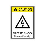 ป้ายเตือนป้องกันอุบัติเหตุหรือป้ายเตือนอันตรายจากน้ำ เพื่อระมัดระวังไฟฟ้าช็อต สำหรับทำงานได้ด้วยความปลอดภัย,พร้อมสติ๊กเกอร์ในตัว ,ขนาด 60x90ม.ม./Waterproof Danger Sign-Electric Shock, Operate Carefull