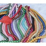 ลูกปัด ไข่มุก หลากสี (10 ม.ม.) --- Colorful Round Glass Pearl Beads 10mm