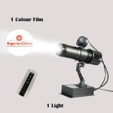 20W Indoor Black Remote Control LED Gobo Projector (with Parking lot Rotating Glass Gobos)