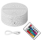 CALCA 10pcs/pack 16 Colors Changeable Gifts Remote Control Optical Illusion Bedside Lamps Party Room Decor Crackle White Base