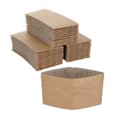 Custom Cup Sleeve Graphic For Most 12oz, 16oz Coffee Cups, Kraft Paper Cup Sleeve, Disposable Corrugated Coffee Cup Sleeves (1000 pcs)