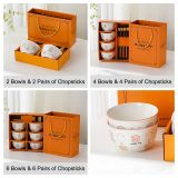 Orange Piggy 4.5" Ceramic Gift Bowl Set
