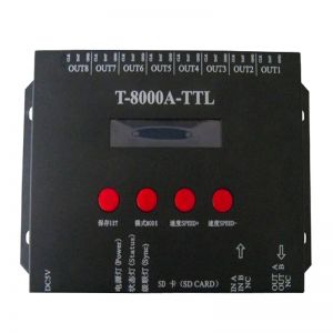 ชุดคอนโทรลเลอร์ควบคุมไฟชนิดโปรแกรมได้ รุ่น T-8000A พร้อม SD Card---Full Color T-8000A Programmable Controller