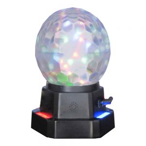 โคมไฟเธค Disco LED คริสตัลบอล (  หลากสี  )  /   ชาร์จโทรศัทพ์มือถือ  ---Mobile Rechargeable Full Color Rotation LED Crystal Ball