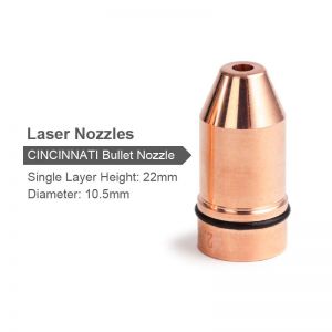 หัวฉีด เลเซอร์   (รูปแบบกระสุน) ,ชั้นเดียว  สำหรับ เครื่องเชื่อมเลเซอร์,1064nm(เส้นผ่านศูนย์กลาง 10.5 ม.ม., ความสูง 22 ม.ม.) / Bullet Laser Nozzle Welding Laser Machine 1064nm