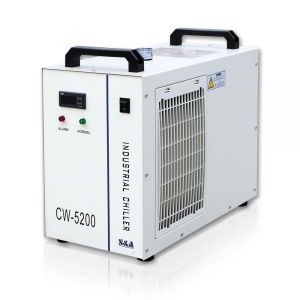 เครื่องทำน้ำเย็น ระบบอุตสาหกรรม รุ่น CW-5200AG (AC 1P 220V, 50Hz)สำหรับ ทำความเย็น  หลอดเลเซอร์ ---   Water Chiller for  150W CO2 Laser Tube Cooling