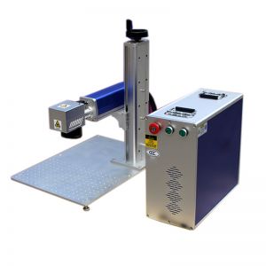 เครื่องแกะสลักไฟเบอร์ออปติกแบบแยกส่วน 20 วัตต์รวมแกน Ratory  20W Split Fiber Laser Marking Engraving Machine, Ratory Axis Include