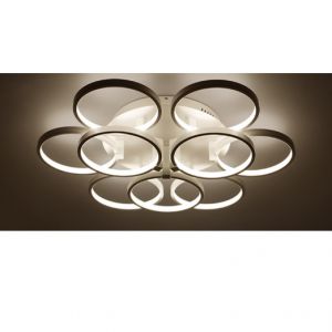โคมไฟ 9 หัวไฟเพดาน LED วงแหวนอะคริลิคห้องนั่งเล่นห้องนอนสมัยใหม่---Modern Bedroom Circle LivingRoom Acrylic Ring Led Ceiling Light Pendant Lighting 9 heads