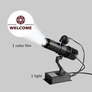 20W Black Desktop or Mountable LED Gobo Projector Advertising Logo Light (with Custom 1 Color Rotating Glass Gobos)
