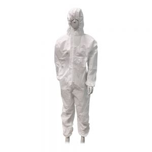 US Stock 50pcs White Disposable Coveralls Painters Protective Overall Boiler Suit Hood Lab Coat Virus Protective Overall