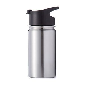 14oz Wide Mouth Stainless Steel Bottles with Sublimation Coating and Flip Cover Lid Sliver