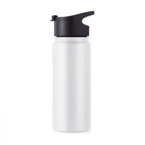 18oz Wide Mouth Stainless Steel Bottles with Sublimation Coating and Flip Cover Lid White