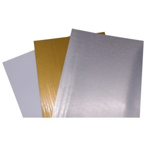 CALCA 12" x 16" 100pcs Sublimation Blanks Aluminum Sheet Metal Board 0.45mm Thickness Brushed Gold Silver