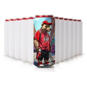 US Stock CALCA 15 Pack Bulk White Slim Blank Can Coolers 12oz Sublimation DIY Customizable Neoprene Tall Skinny can for Beer Can and Bottles Cooler