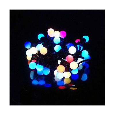ไฟประดับตกแต่ง,ไฟกระพริบLED,(ไฟLED:50ดวง) 16 ฟุต,(แดง,เขียว,น้ำเงิน /RGB ),สไตล์ลูกบอล,AC:110 โวลต์,ขนาดดวงไฟΦ24ม.ม.---AC 110V Φ24mm Color Changing 50LED RGB Ball 16 Feet String for Christmas  Party