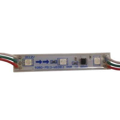 ไฟโมดูล  LED  กันน้ำได้  IP65    ( 75x12 mm)   5054   หลากสี  0.72 w รับประกัน 2 ปี  ---IP 65 75x12 mm 5054 Full Color 0.72 w LED Moudle