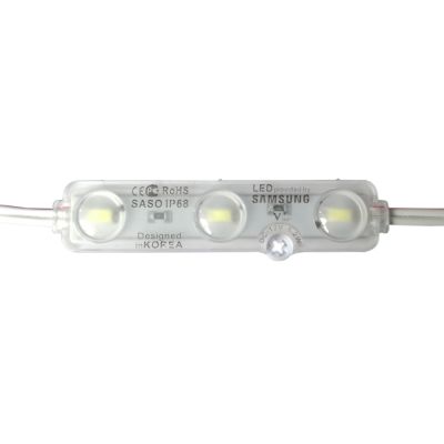 ไฟ LED โมดูลกันน้ำ SMD 5730 IP65 Waterproof  LED Module (3 LEDs, 1.2W, L70 x W16 x H5mm Holistic Lens White Light) 