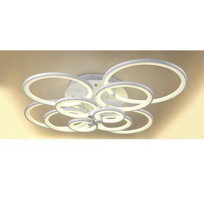 โคมไฟ 10 หัวไฟเพดาน LED วงแหวนอะคริลิคห้องนั่งเล่นห้องนอนสมัยใหม่---Modern Bedroom Circle LivingRoom Acrylic Ring Led Ceiling Light Pendant Lighting 10 heads
