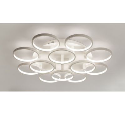 โคมไฟ 12 หัวไฟเพดาน LED วงแหวนอะคริลิคห้องนั่งเล่นห้องนอนสมัยใหม่---Modern Bedroom Circle LivingRoom Acrylic Ring Led Ceiling Light Pendant Lighting 12 heads