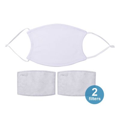 US Stock-100set 5.1" x 7.3" Sublimation Face Mask with 2Filters (Full White)