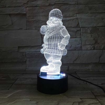 3D acrylic Light, with 7 Color Changes, Dimmable LED Night Light, Remote Control and Smart Touch Santa Claus Type2