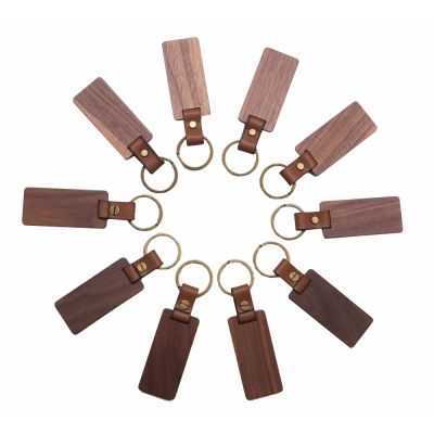 US Stock-30 Pack DIY Blank Wood Keychain Key Tags Personalized Wood Keychains for DIY Car Ornament Gift