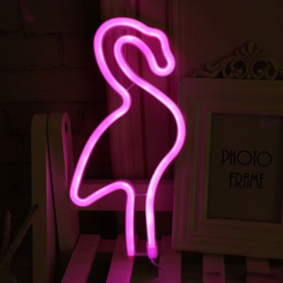 LED Flamingos Neon Sign, Size - 29x14 cm