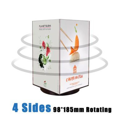 98*185 Rotating 4-Side Table Sign Clear Advertising Acrylic Sign Table Menu Display Holder