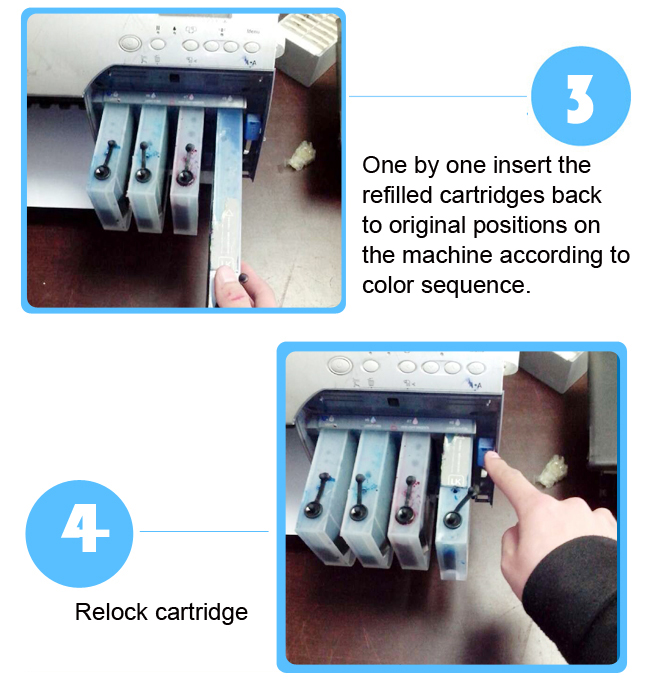 Epson 4880 Refilling Cartridge installation steps