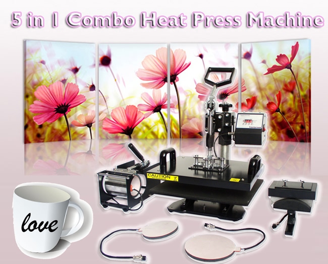 5 in 1 Combo Heat Press Machine  advertising