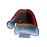 Christmas Hat Desktop Lamp Mirror Tunnel Light, LED Night Light 3D Mirror Light (Double Sided)USB 5VDC