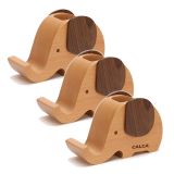 CALCA Cell Phone Holder Pencil Holder Creative Elephant Gifts Toys Engraving Wooden Blank Cute Holder and Stand Organizer for Office Desk Decoration