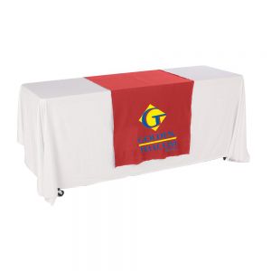 30"W Table Runner with 2-Color Printing on Red