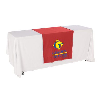 30"W Table Runner with 2-Color Printing on Red