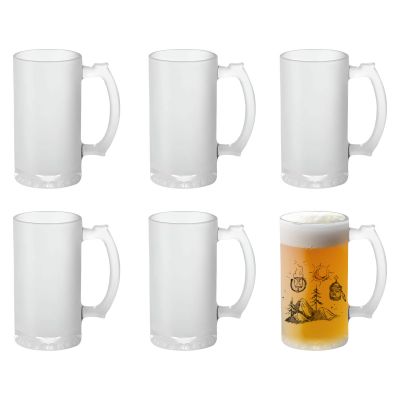 CALCA 24 Pack 16oz Frosted Sublimation Glass Mugs Blanks Bulk Mugs with Thick Matarial