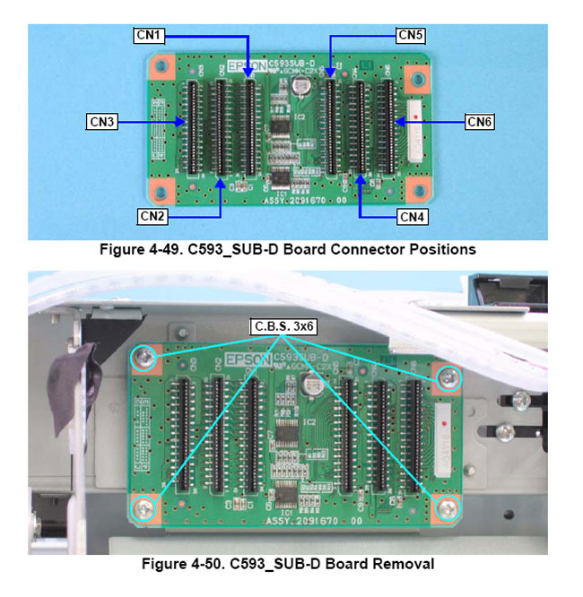 Junction Board C593 Sub D Board สำหรับเครื่องพิมพ์ Epson Stylus Pro 4880 ฯลฯ Epson 4063