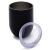 25PCS 12oz Black Stainless Steel Red Wine Tumbler Mugs with Sublimation Coating and Direct Drinking Lid